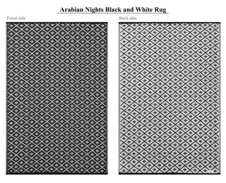 Arabian Nights Black White Outdoor Rug