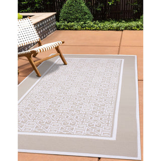 Erbe Taupe White Outdoor Rug