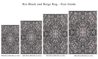Rio Black Beige Outdoor Rug
